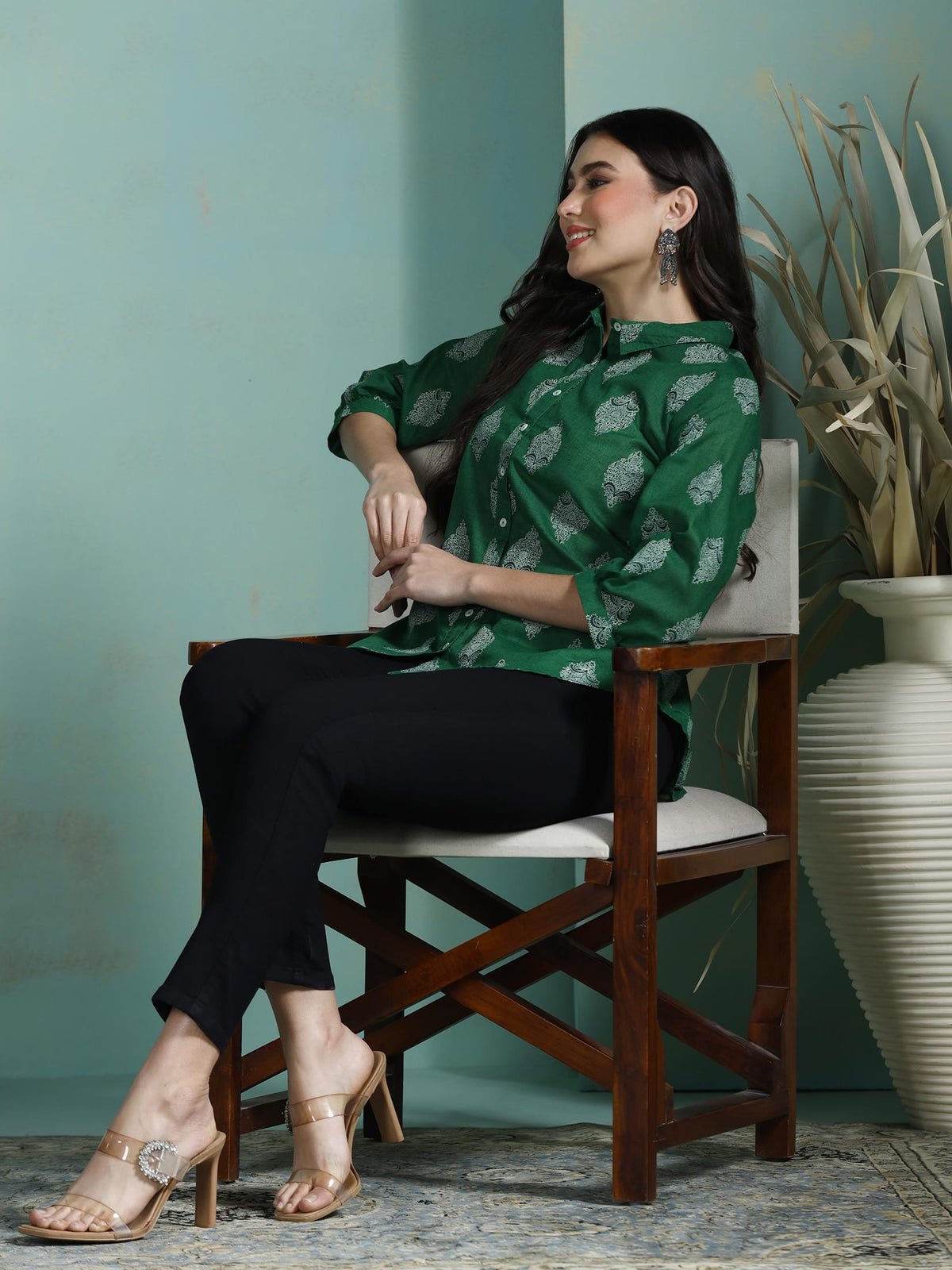 Cotton Green Printed Tunic