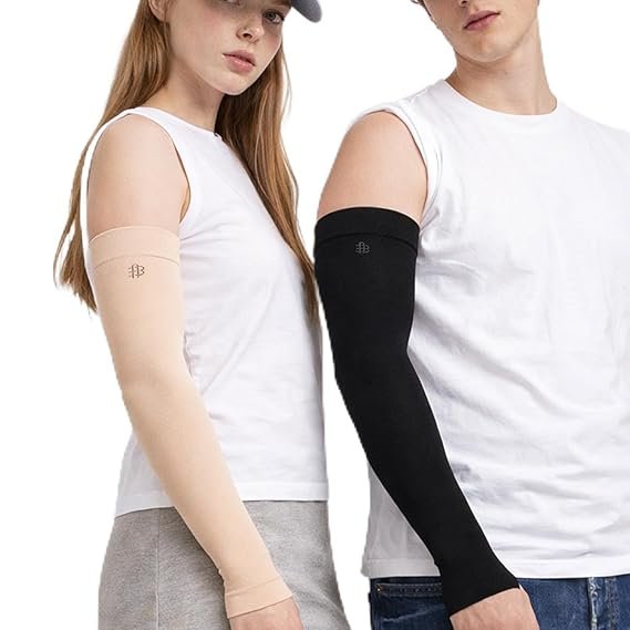 UV Sun Protection Black/Skin Arm Shield - Pack of 2