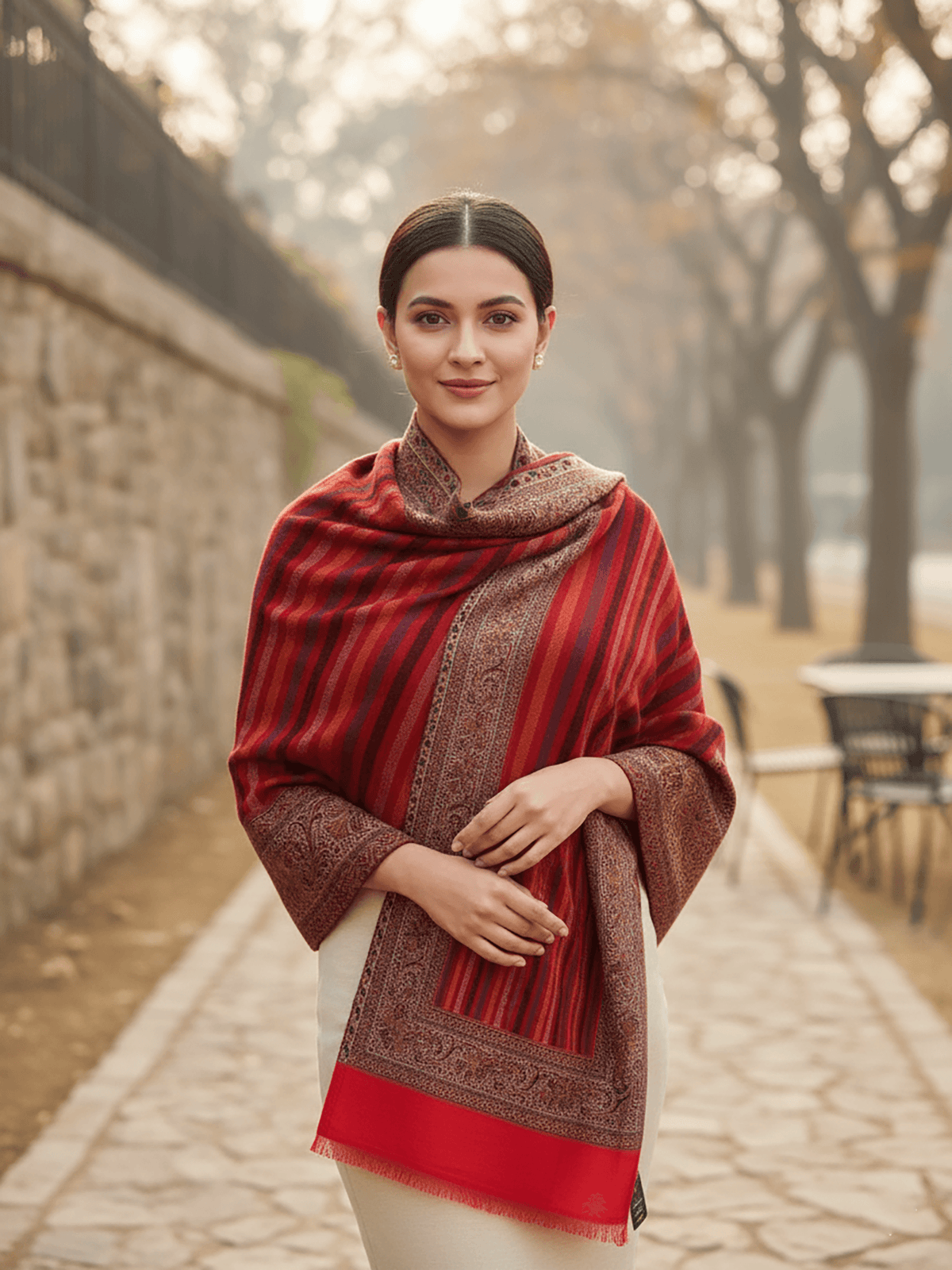 Stylish Red Acrylic Stole