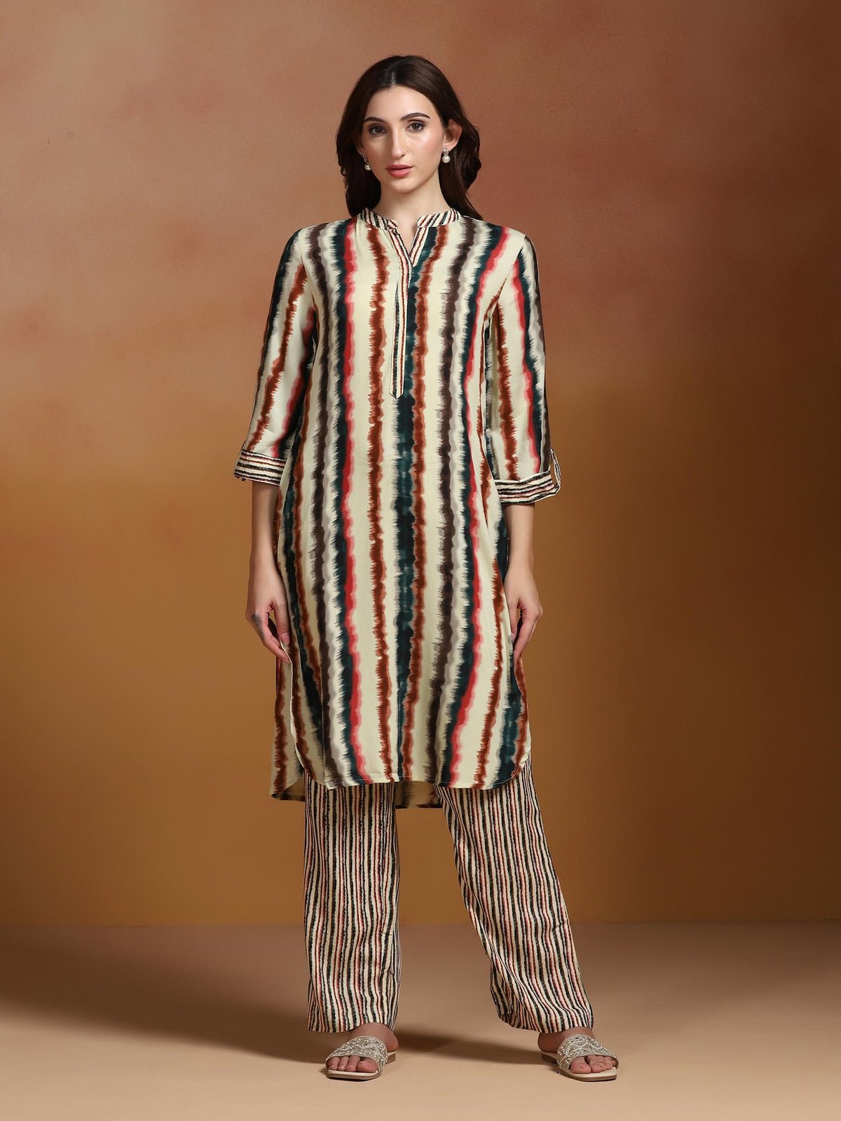 Liva Multicolor Printed Kurta With Comfort Pant (Style 25721)