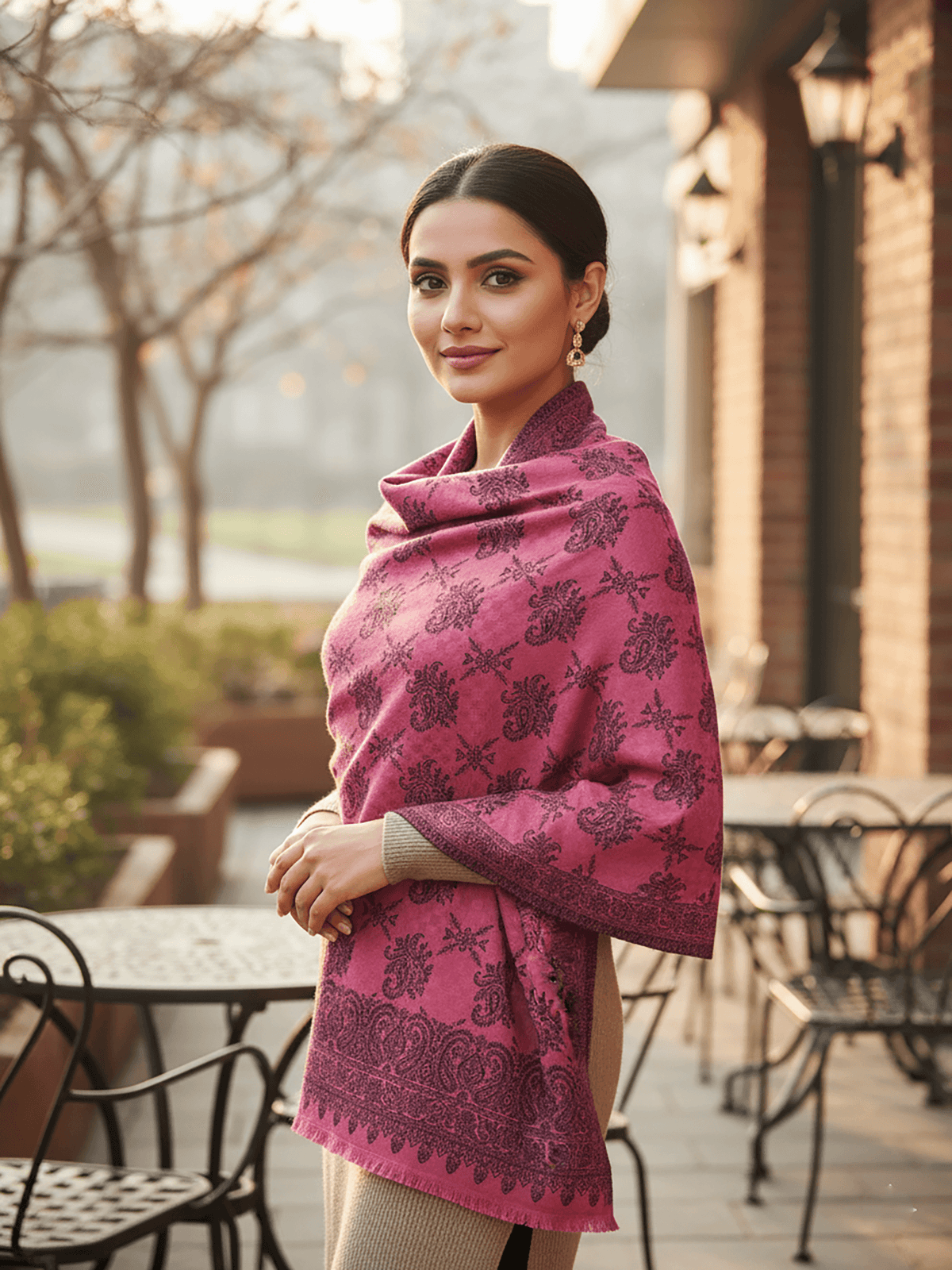Fancy Dusty Pink Acrylic Stole