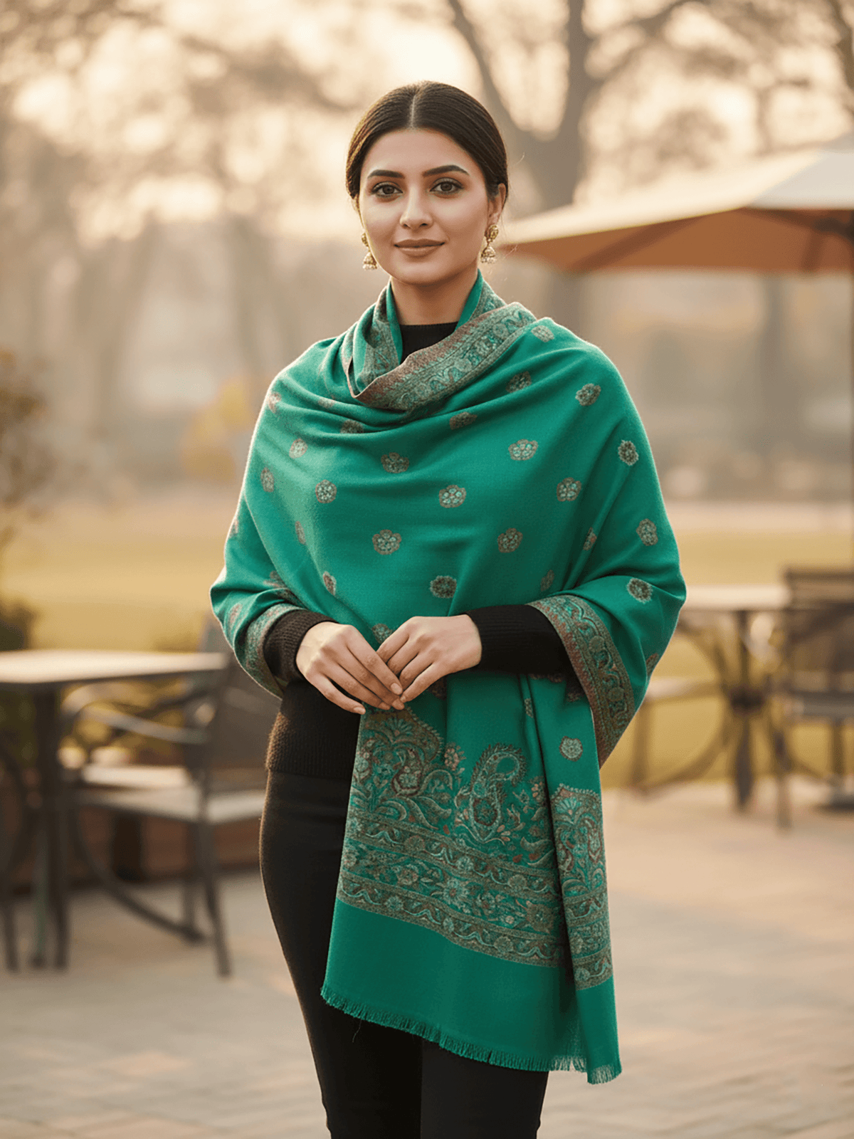 Beautiful Green Acrylic Stole