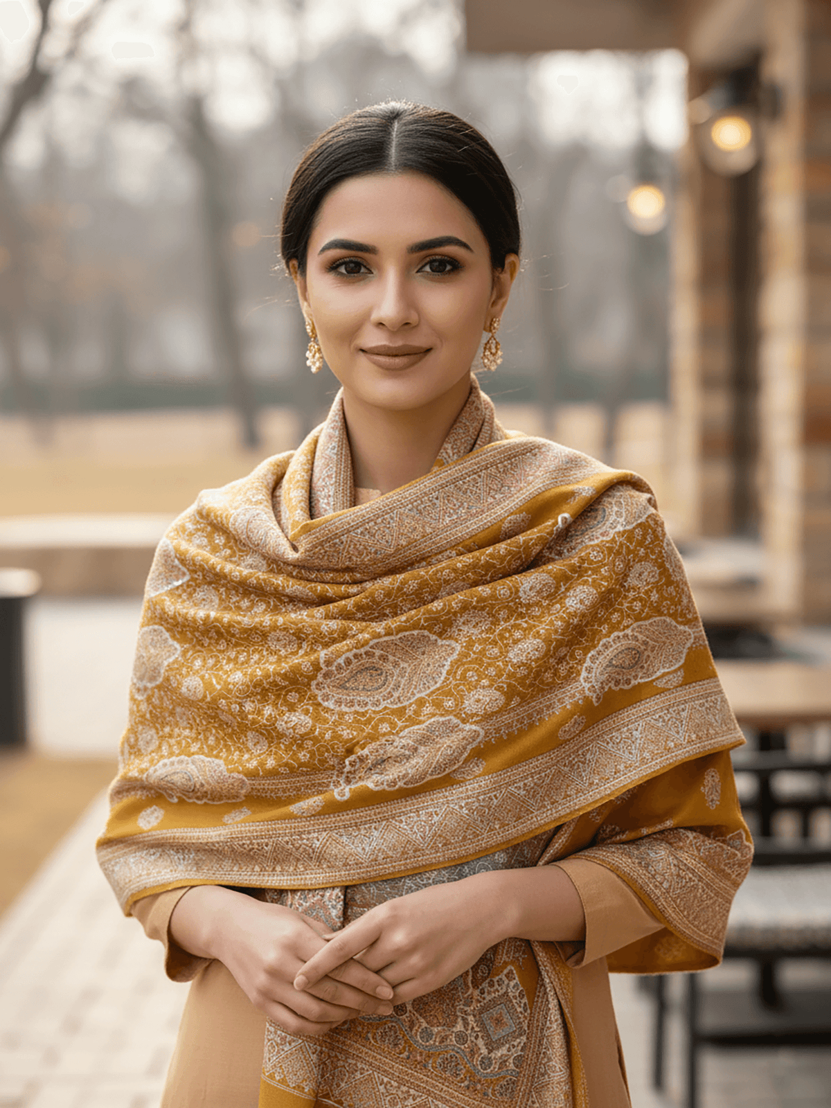 Stylish Mustard Acrylic Stole