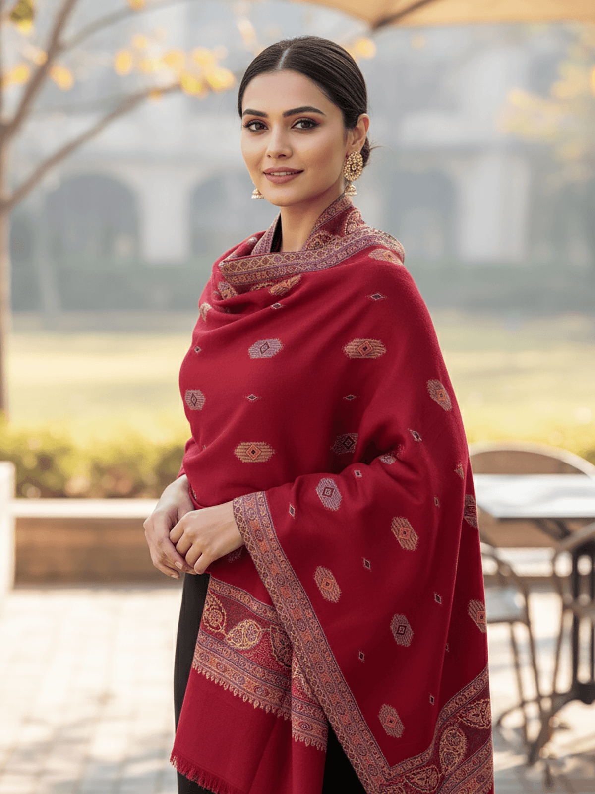 Amazing Maroon Acrylic Stole